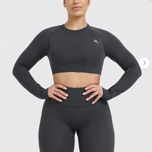 Oner Active Charcoal Long Sleeve Crop Top